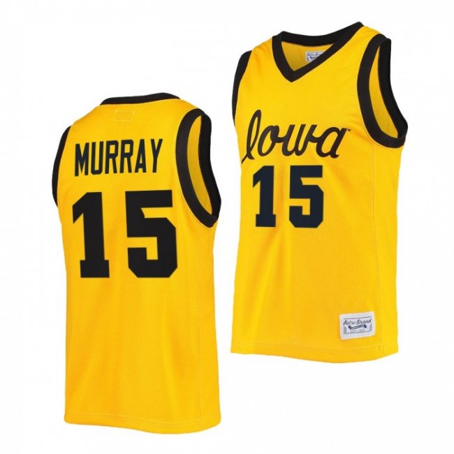 Keegan Murray #15 Iowa Hawkeyes Commemorative Classic Gold Jersey 2022 College Basketball