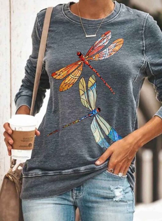 Women's Dragonfly Print Casual Top