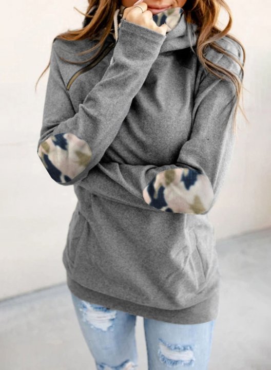 Camouflage Long Sleeve Hooded Sweatshirt