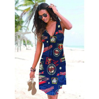 Team Beach Wind V-Neck Knotted Sundress