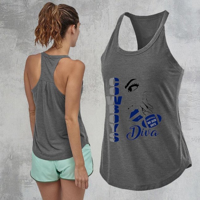 DALLAS COWBOYS Sports Vest Women's Beauty Back Yoga Top Sleeveless Running Yoga Clothes Fitness Clothes