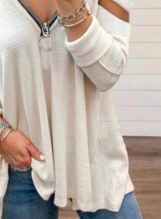 Women's Pullovers Solid Long Sleeve V Neck Daily Pullover