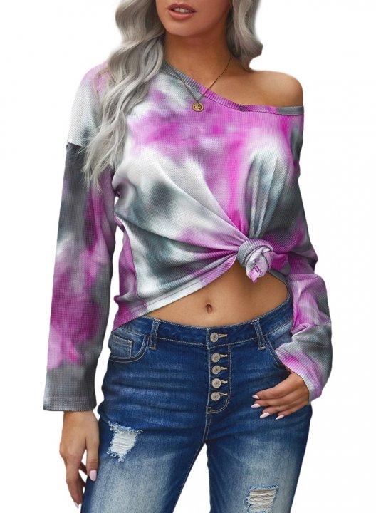 Abstract Tie Dye Long Sleeve Round Neck Sweatshirt