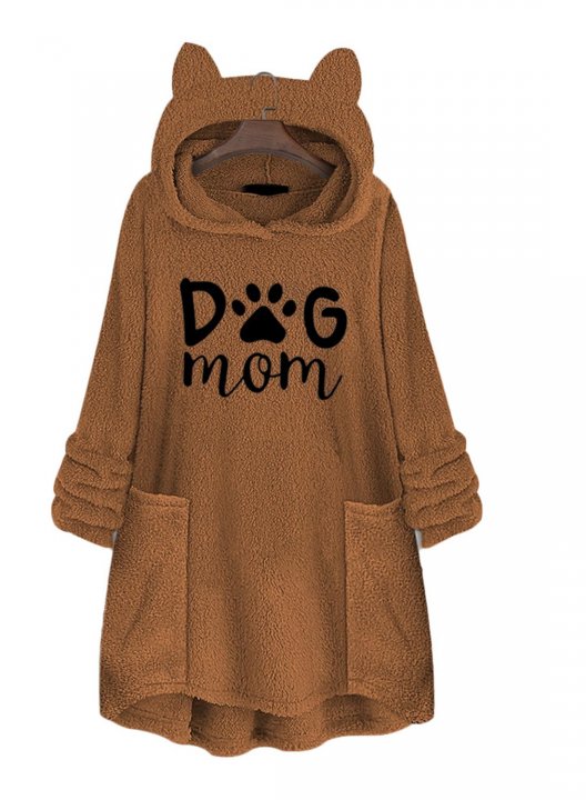 Hooded Dog's Mom Embroidered Double Velvet Home Service