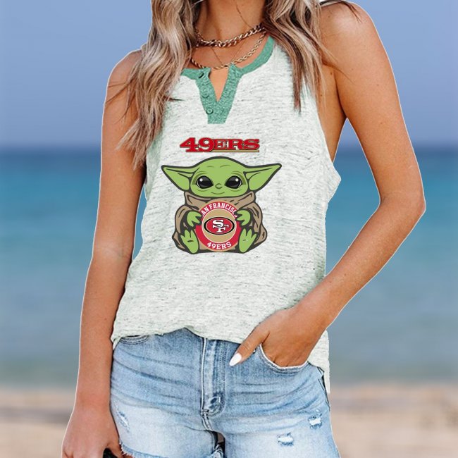 SAN FRANCISCO 49ERS Should Support Yoda V- Neck Pocket Button Vests