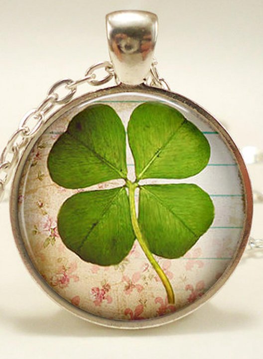 Women's Necklaces Clover-print Metal Daily Necklace