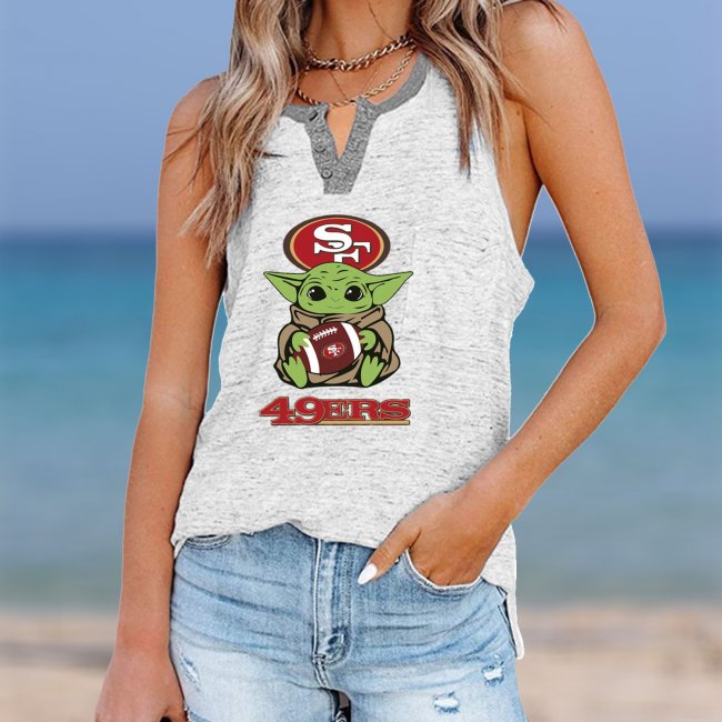 SAN FRANCISCO 49ERS Should Support Yoda V- Neck Pocket Button Vests