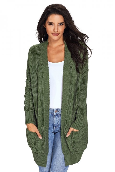 Women's Cardigans Knit Texture Long Cardigan