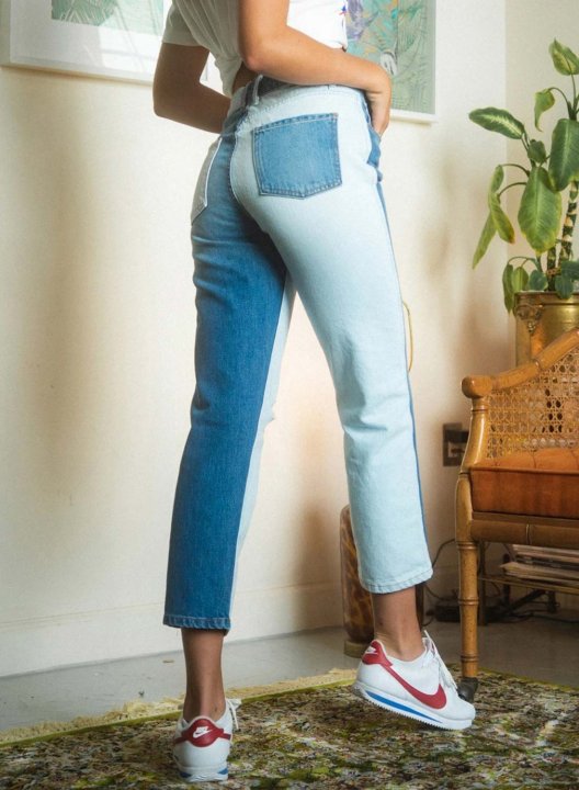 Women's Jeans Color Block Straight Mid Waist Ankle-length Casual Daily Jeans