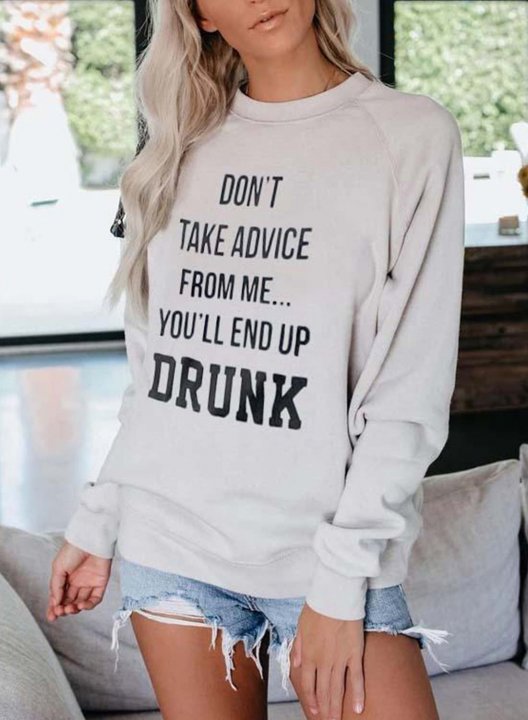 Solid Long Sleeve Casual Sweatshirt