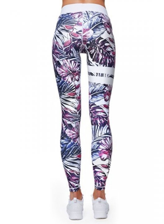 Women's Leggings Slim Camouflage Tropical Mid Waist Casual Sporty Leggings