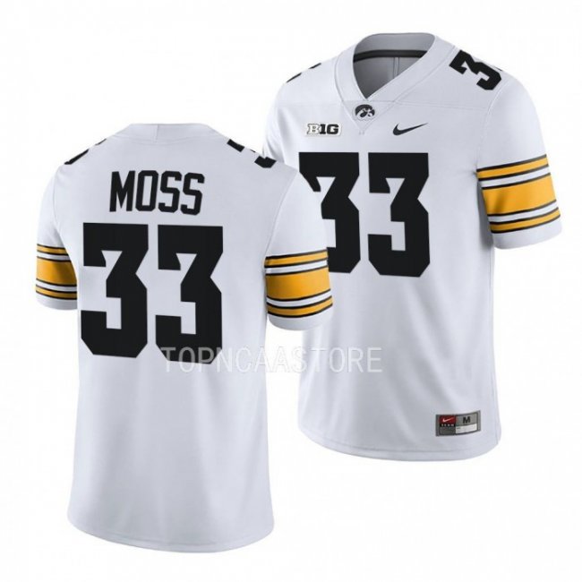 Riley Moss Iowa Hawkeyes #33 White Jersey 2022 College Football Men's Uniform