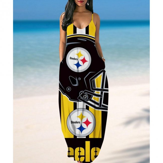 Women's Pittsburgh Steelers Summer Suspender Skirt