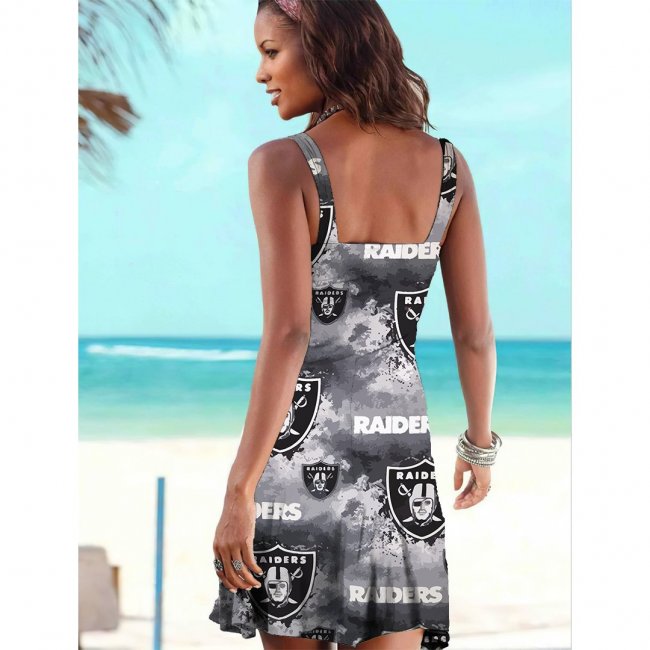 Las Vegas Raiders Tube Top Team Print Sleeveless Vest Dress