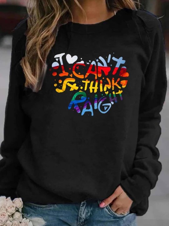 Rainbow Love Letter Print Sweatshirt