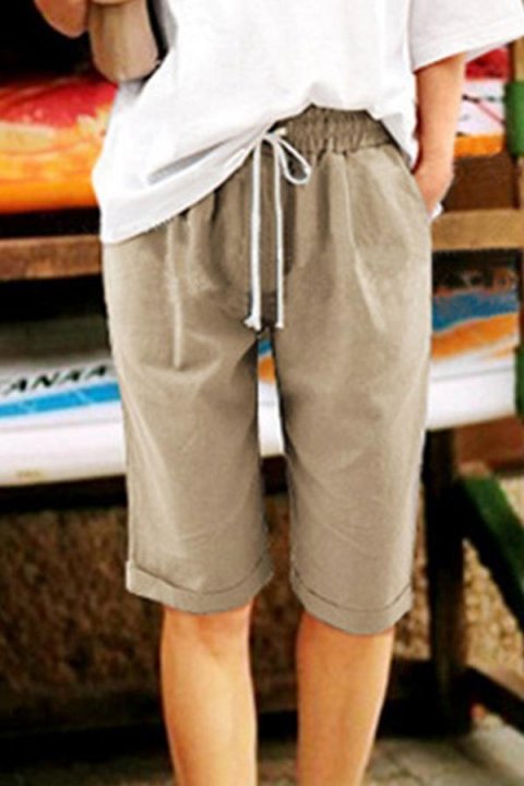 Gathered Self-tie Casual Shorts Pants