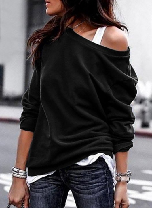 Off Shoulder Casual Sweatershirt