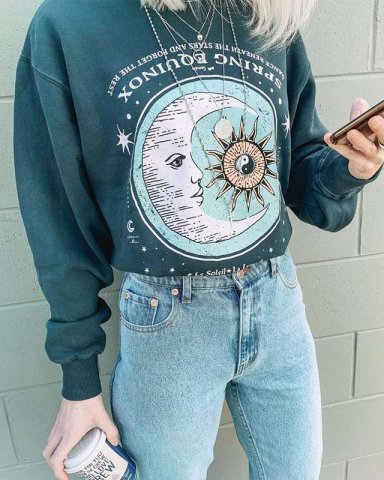 Women's SPRING EQUINOX OVERSIZED CREW Neck Sweatshirt