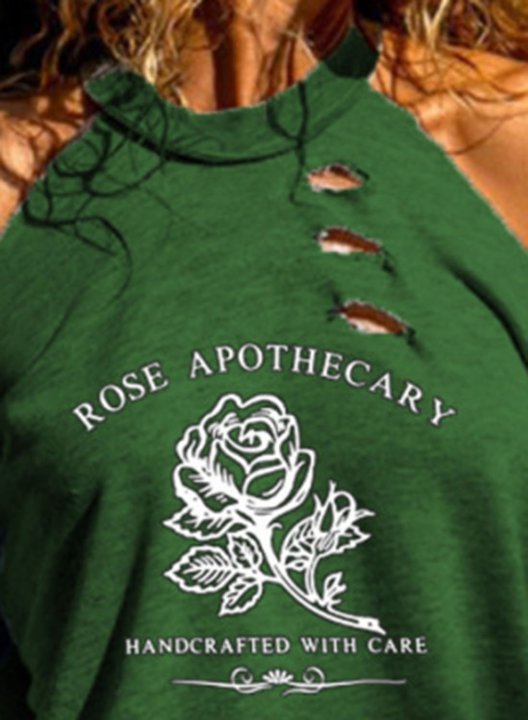 Women's Rose Apothecary Graphic Tank Tops Letter Rose Sleeveless Halter Cut-out Tank