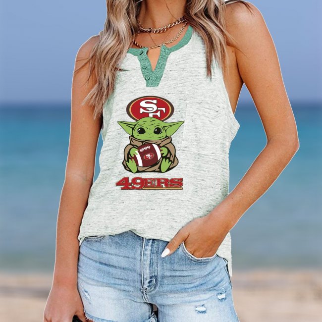 SAN FRANCISCO 49ERS Should Support Yoda V- Neck Pocket Button Vests