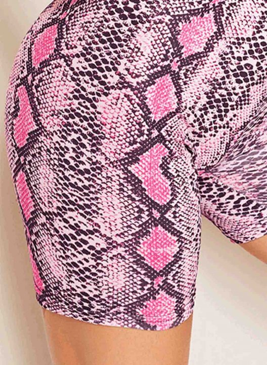 Women's Leggings Slim Animal Print High Waist Casual Short Track Pants