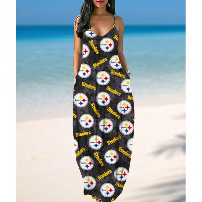 Women's Pittsburgh Steelers Summer Suspender Skirt