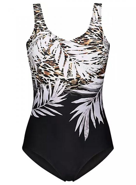 Women's One Piece Swimwear Leopard Fruits & Plants V Neck One-Piece Swimsuits One-Piece Bathing Suits