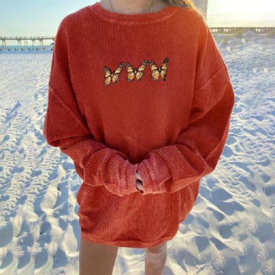 Vintage Print Long Sleeve Hoodies & Sweatshirts