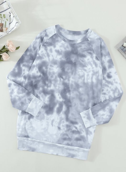 Tie Dye Long Sleeve Crew Neck Loose Sweatshirt