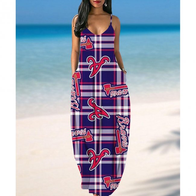 Atlanta Braves Printed Halter Dress