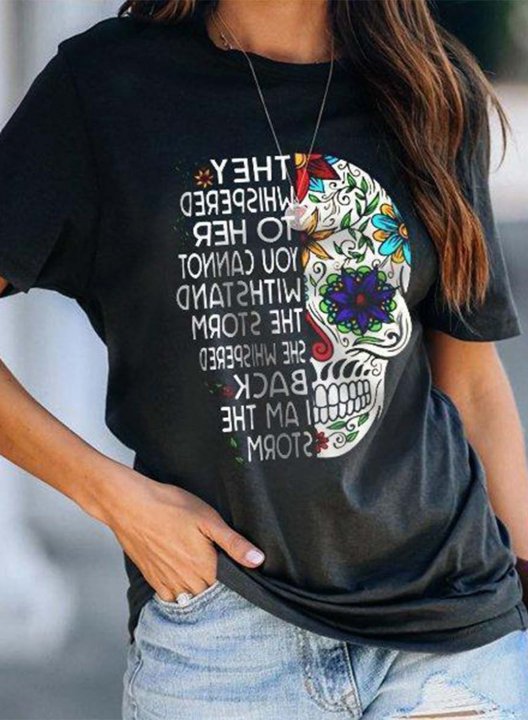 Women's They Whispered To Her You Cannot Withstand The StormT-shirts Letter Graphic Short Sleeve Daily Casual T-shirts