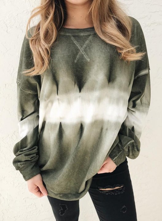 Women's Long Sleeve Tie Dye Sweatshirts