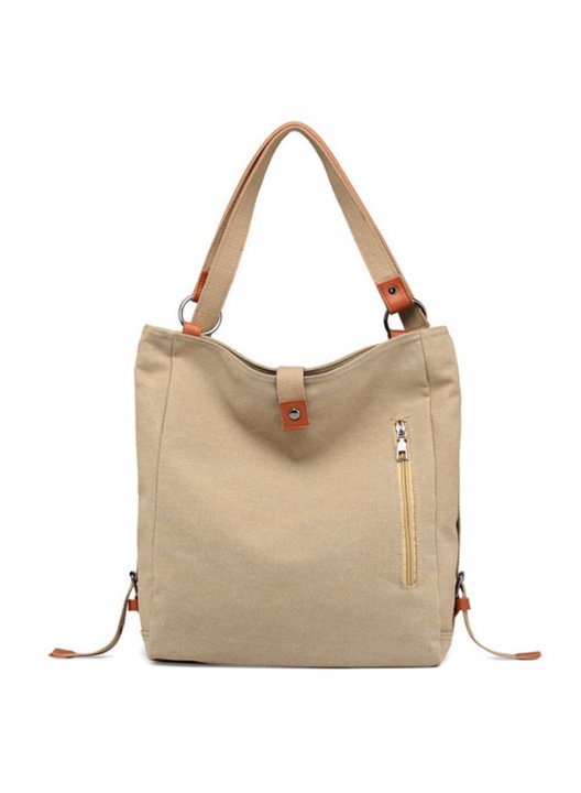 Women's Handbags Color Block Canvas Simple Shoulder Messenger Handbag