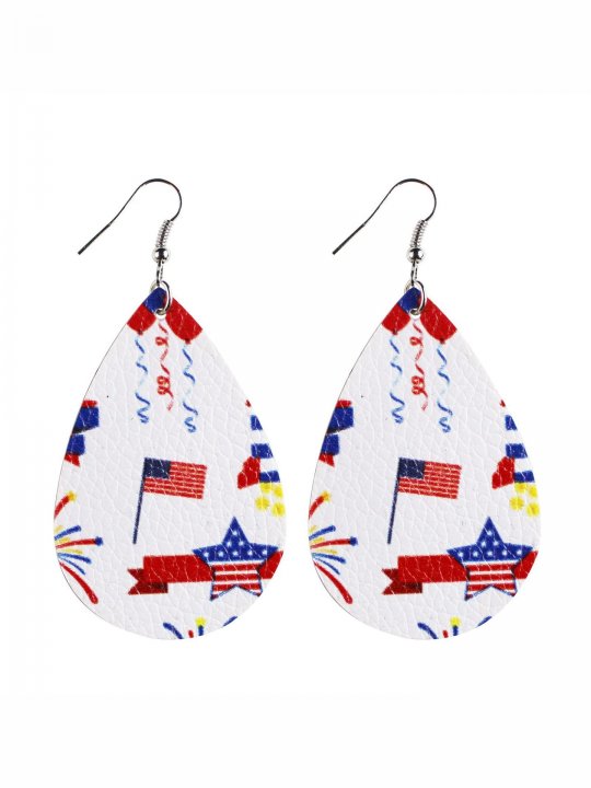 Women's Drop-shaped Independence Day Star Earrings