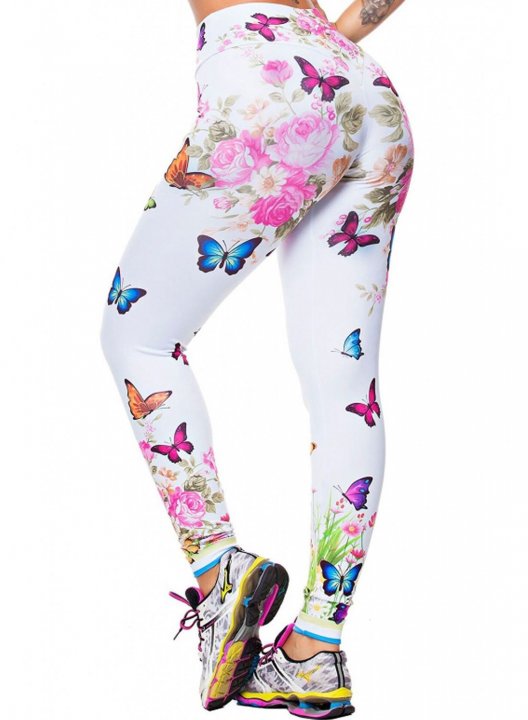 Women's Leggings Slim Floral High Waist Casual Daily Legging