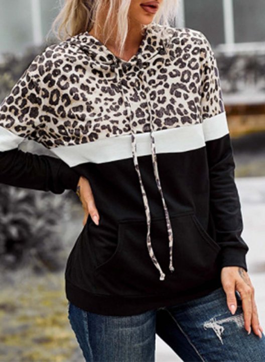 Women's Hoodies Leopard Pray On It Pray Over It Pray Through It Letter Drawstring Pocket Casual Hoodies