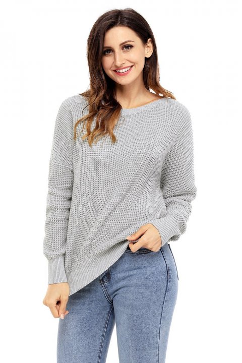 Women's Sweaters Cross Back Hollow-out Knitted Pullover Sweaters