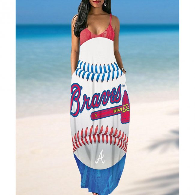 Atlanta Braves Printed Halter Dress