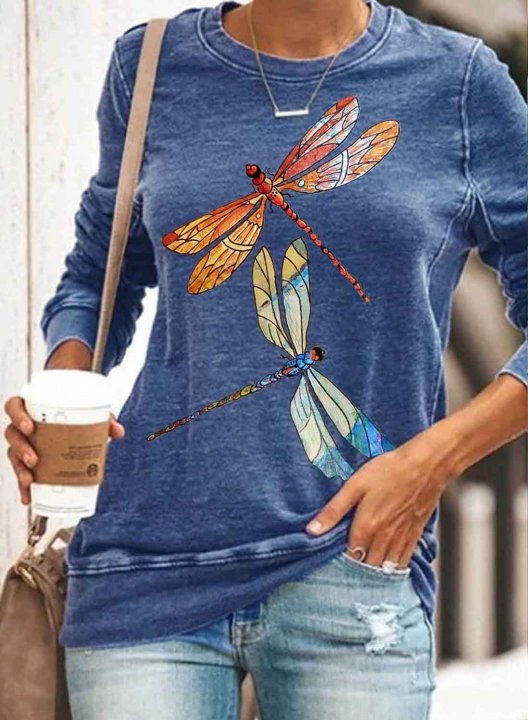 Women's Dragonfly Print Casual Top