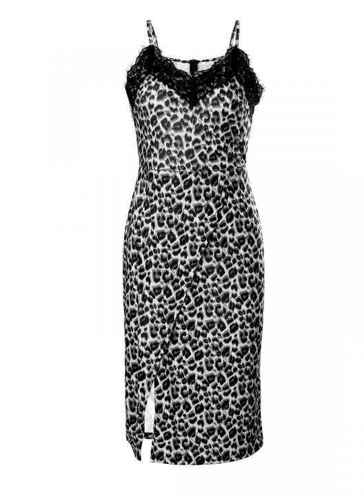 Women's Maxi Dresses Leopard Sleeveless A-line Spaghetti Daily Lace Dress