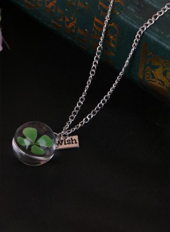Women's Necklaces Clover-print Glass Basic Necklace