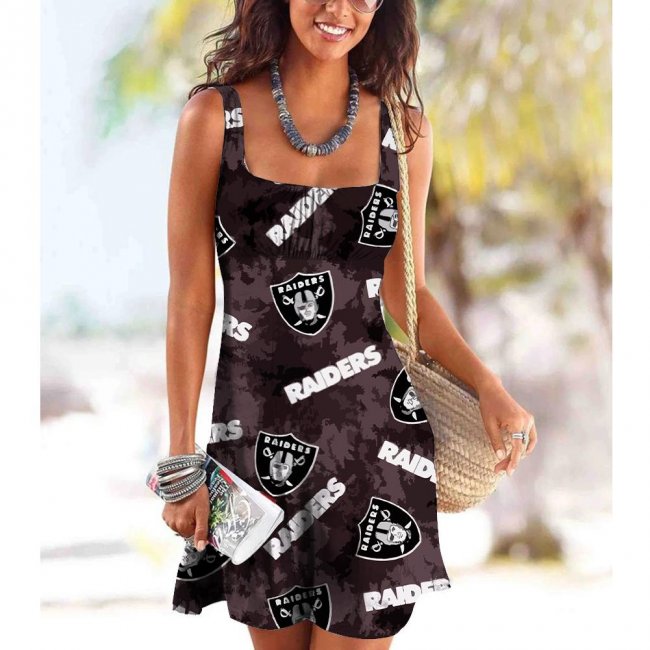 Las Vegas Raiders Tube Top Team Print Sleeveless Vest Dress