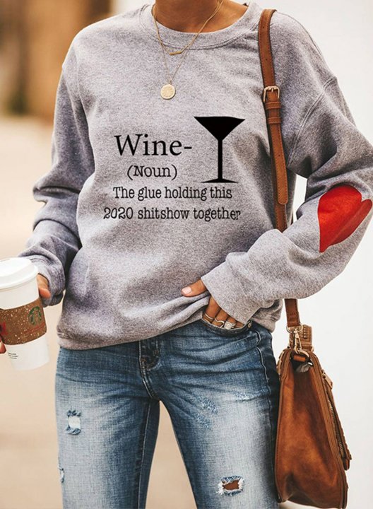 Wine The Glue Holding This 2020 Women's Sweatshirt Round Neck Long Sleeve Sweatshirt