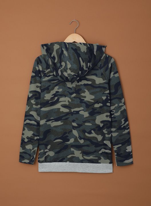 Camo Long Sleeve Cowl Neck Daily Casual Sweatshirt