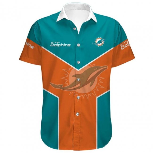 MIAMI DOLPHINS Lapels Short Sleeves T-Shirt