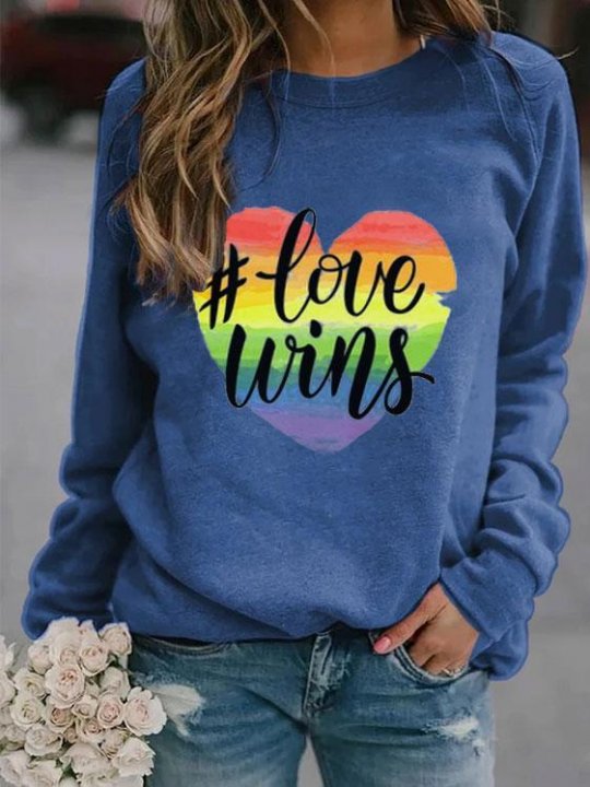 Love Wins Rainbow Print Sweatshirt