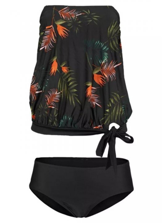 Women's Tankinis Color Block Fruits & Plants Spaghetti Vacation Padded Knot Tankini