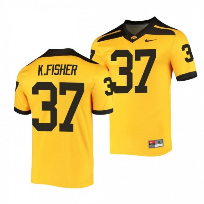 Iowa Hawkeyes Kyler Fisher 37 Gold Alternate Legend Jersey Men's