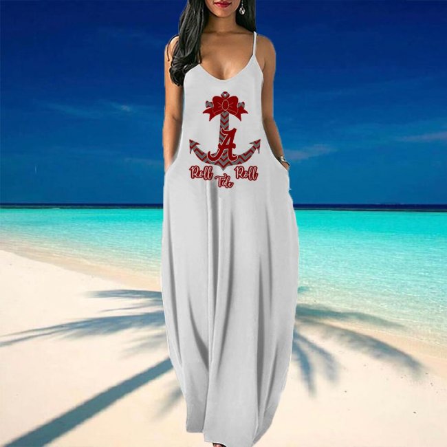 NCAAF Alabama Crimson Tide Printing Condole Belt Dress