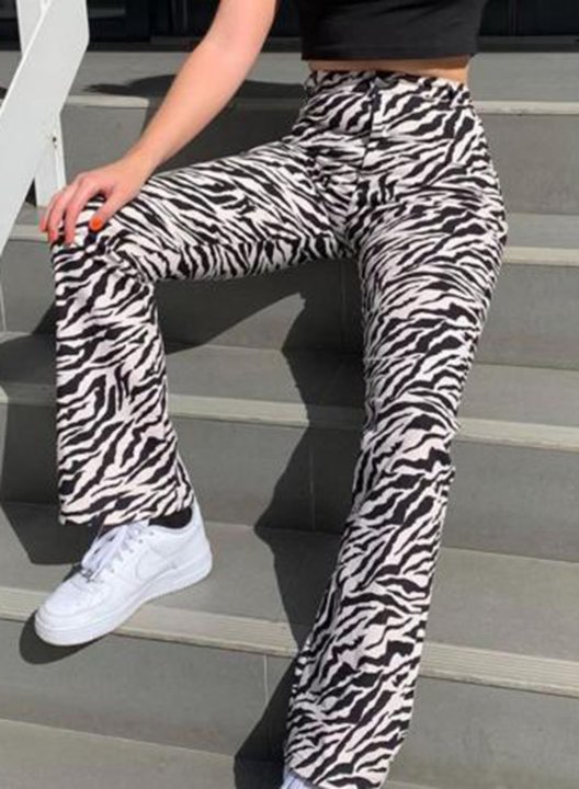 Women's Palazzo Pants Straight Animal Print High Waist Daily Full Length Pants